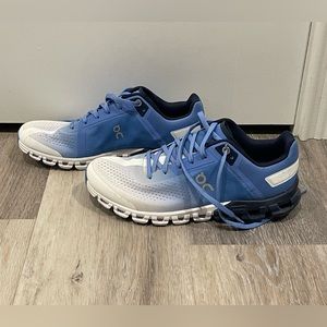Blue and white on cloud shoes